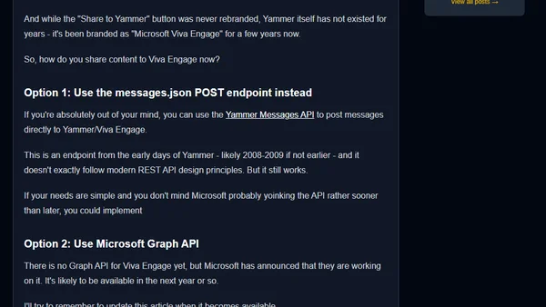 "Share to Yammer" truly is gone - what's next?