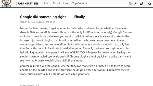 Google did something right . . . . Finally