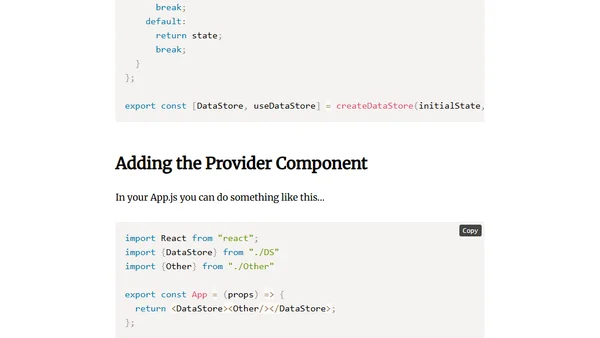 Rollout Application Level State Quickly with useDataStore