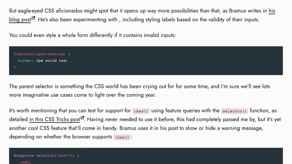 :has() Has Landed in Safari