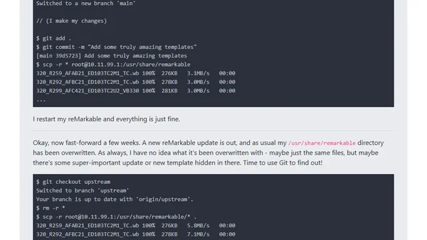 Using Git to manage my reMarkable configuration