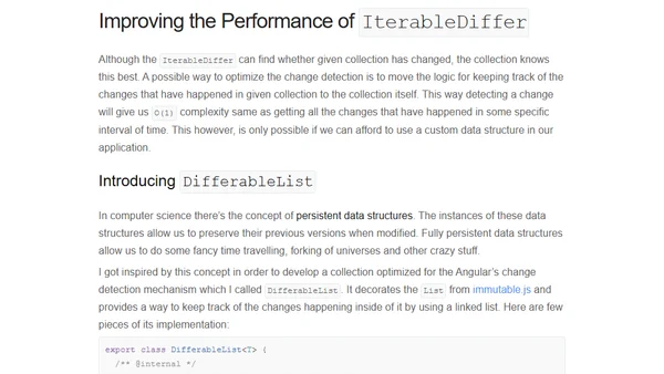 Faster Angular Applications - Understanding Differs. Developing a Custom IterableDiffer