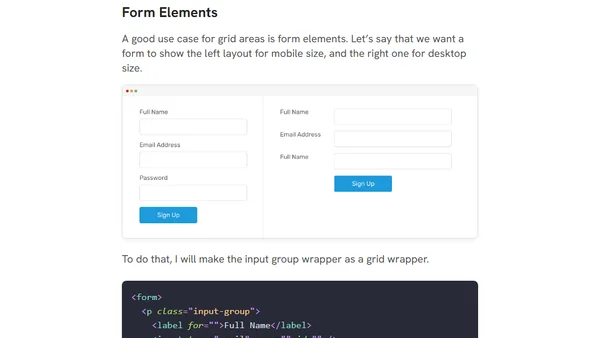 CSS Grid Template Areas In Action