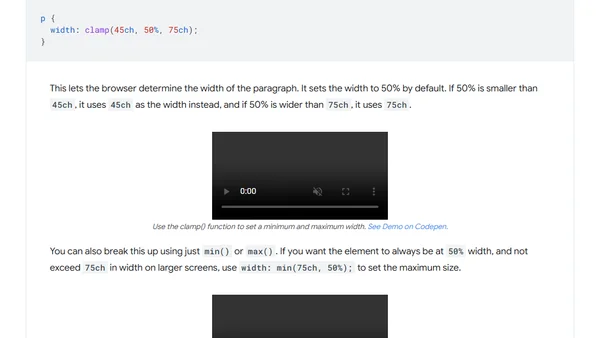 min(), max(), and clamp(): Three Logical CSS Functions to Use Today