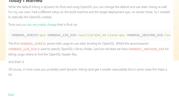 Rust and OpenSSL and static linking