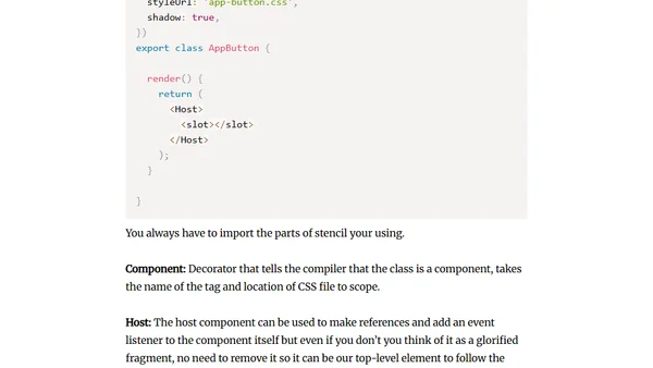 Making Framework Agnostic Web Components with StencilJS