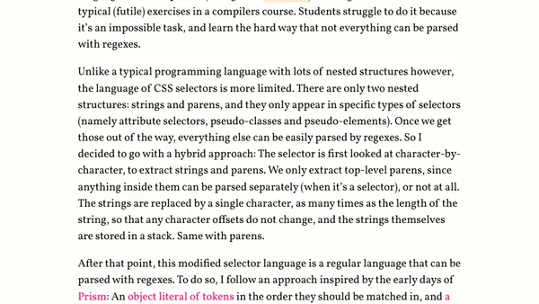 Parsel: A tiny, permissive CSS selector parser