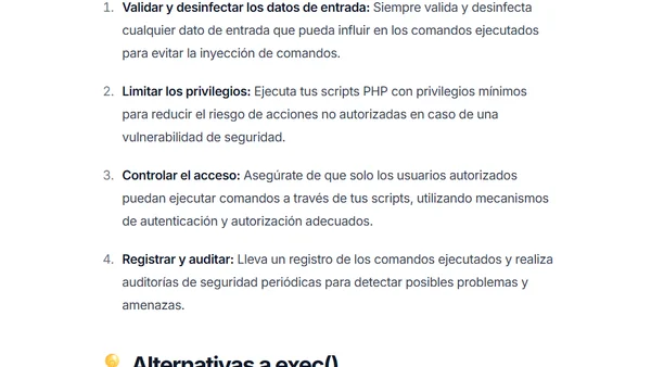 PHP exec() guía completa