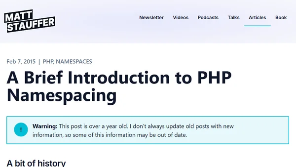 A Brief Introduction to PHP Namespacing