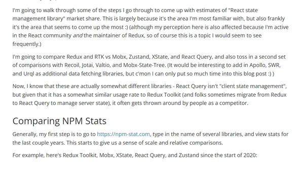 Blogged Answers: How I Estimate NPM Package Market Share (and how Redux usage compares to other libraries)