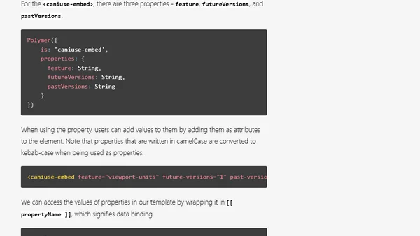Making a Polymer Element for CanIUse Embed
