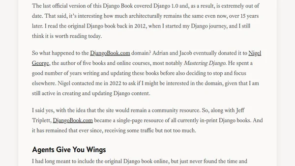 Resurrecting the Original Django Book