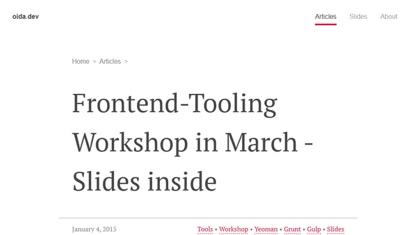 Frontend-Tooling Workshop in March - Slides inside