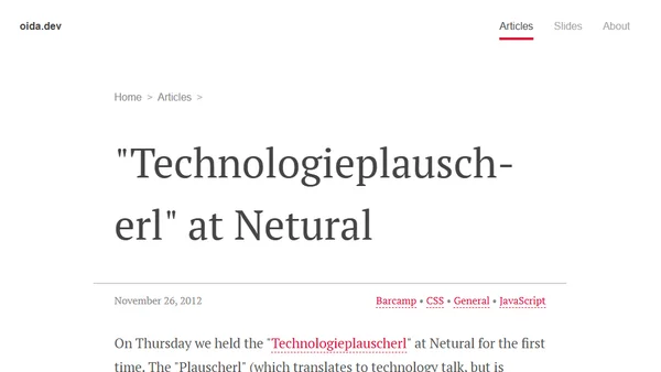 "Tech­no­logie­plausch­erl" at Netural