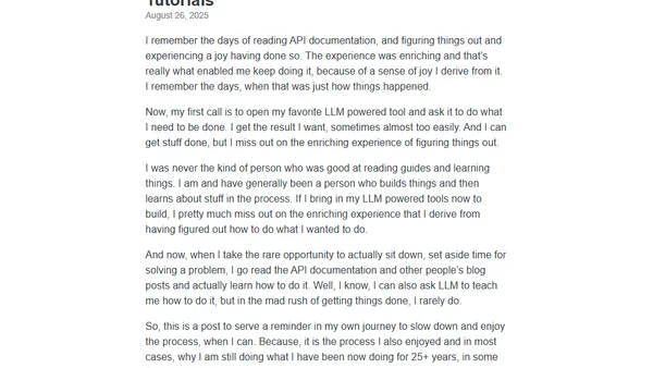 Slow down, Read API documentation and Tutorials