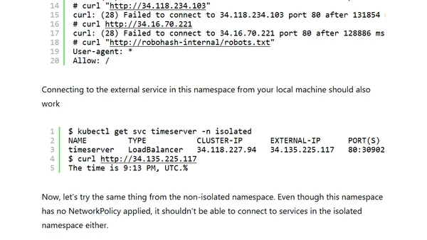 Testing Namespace Isolation using NetworkPolicy