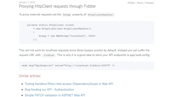 Proxying HttpClient requests through Fiddler