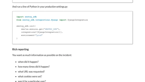 Sentry is great for tracking Django errors