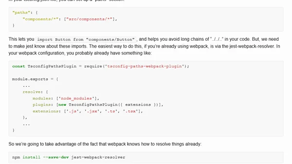 Setting up Jest unit tests in a React + Typescript project