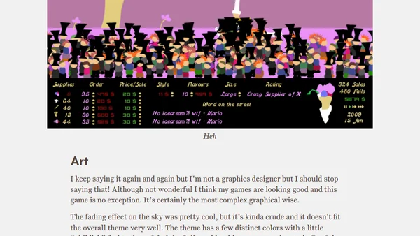 Postmortem: Jonas IceCream Stand