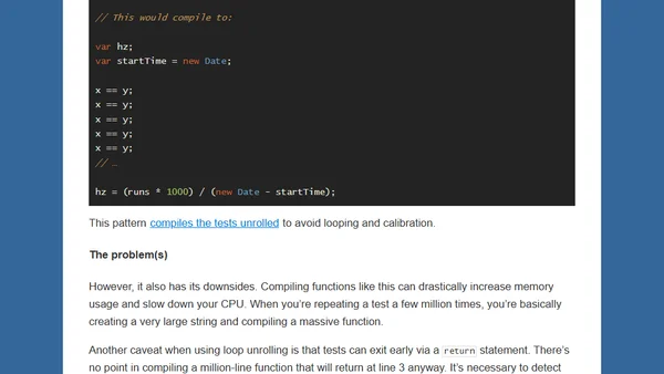 Bulletproof JavaScript benchmarks