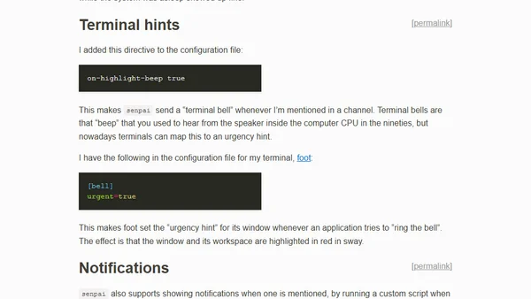 senpai: a modern IRC terminal client