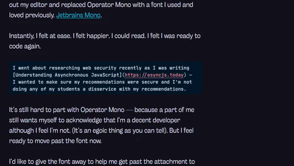 Why I stopped using Operator Mono
