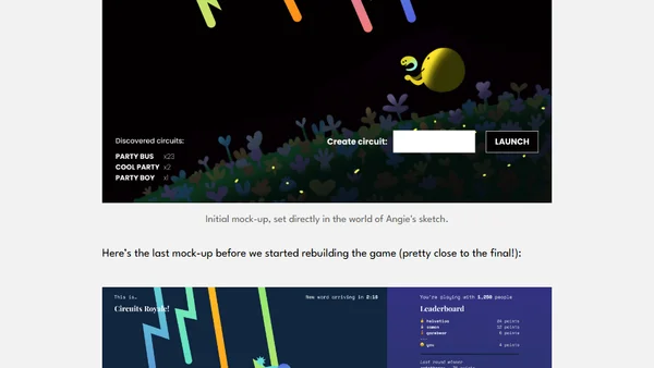 The Making of Circuits Royale, a Communal Word Game for the Web