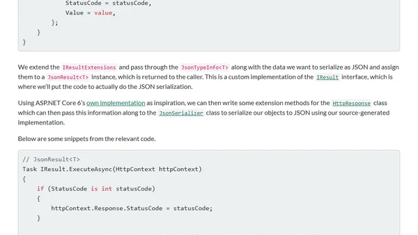 Using the .NET JSON Source Generator with ASP.NET Core Minimal APIs