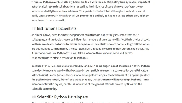 Will Scientists Ever Move to Python 3?