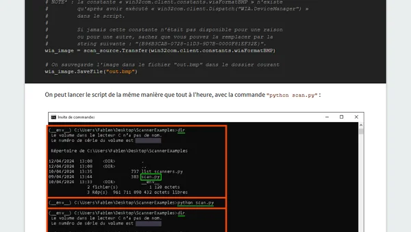 Python : Scanner un document sous Windows avec l'API WIA