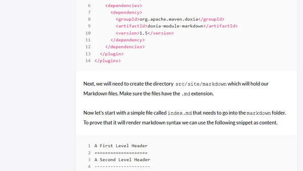 Using Markdown with the Maven site plugin