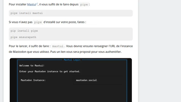 Mastodon dans votre terminal