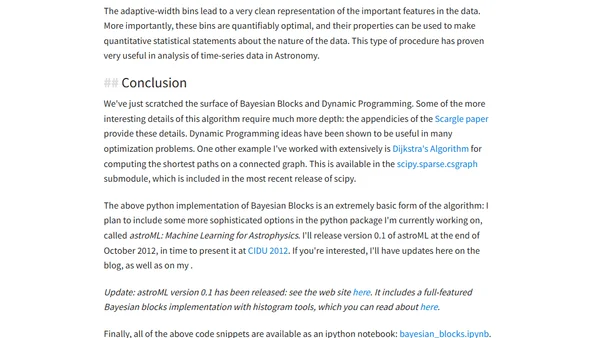Dynamic Programming in Python: Bayesian Blocks