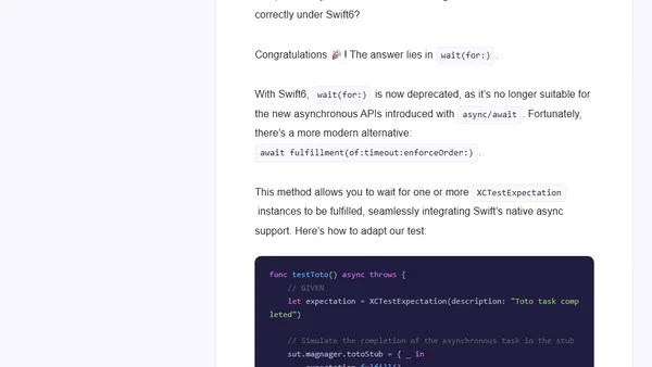 How do I test async code with Tasks & Swift6 changes?