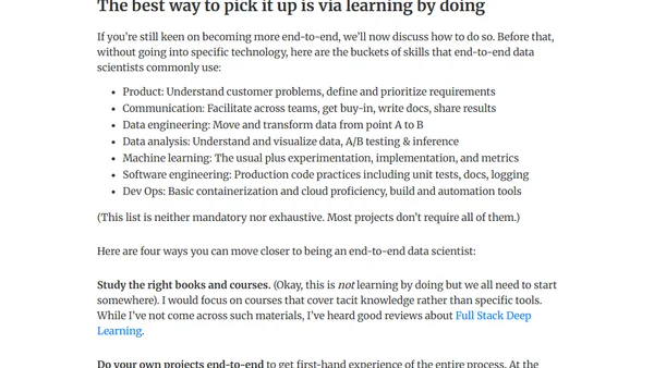 Unpopular Opinion: Data Scientists Should be More End-to-End