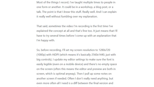 How I Record Educational Videos