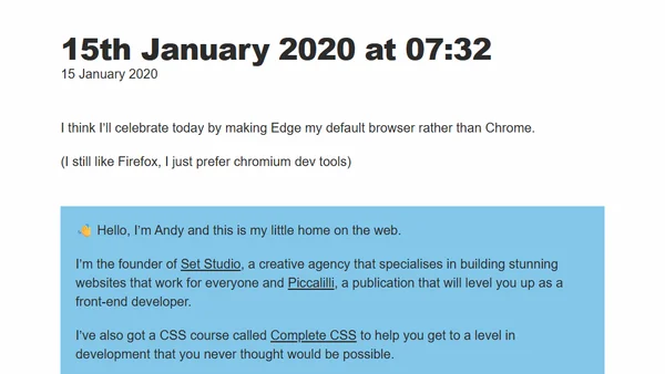 15th January 2020 at 07:32