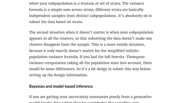 Subsets and subpopulations in survey inference