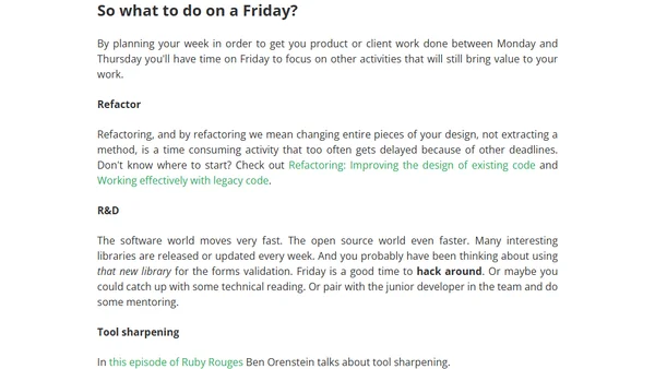 Why I don't work on Fridays