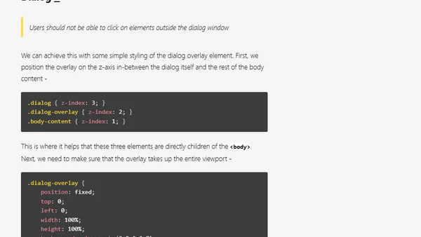 Creating An Accessible Modal Dialog