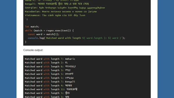 Unicode property escapes in JavaScript regular expressions