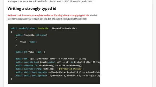 Using C# 9 records as strongly-typed ids
