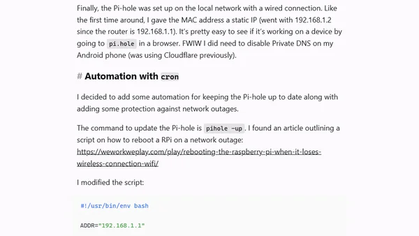 Eating the (w)hole pi(e) with Pi-hole