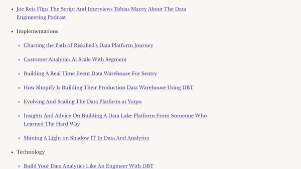 Data Engineering: Resources