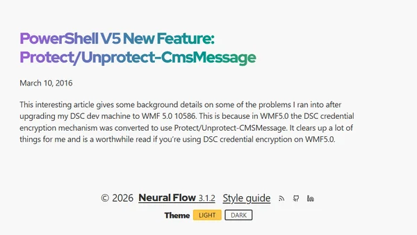 PowerShell V5 New Feature: Protect/Unprotect-CmsMessage