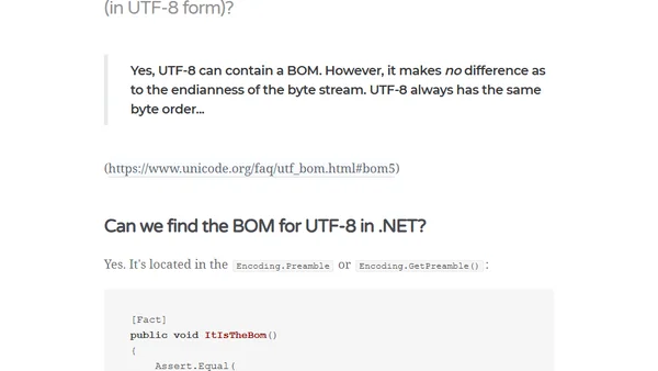 UTF-8 BOM adventures in C#
