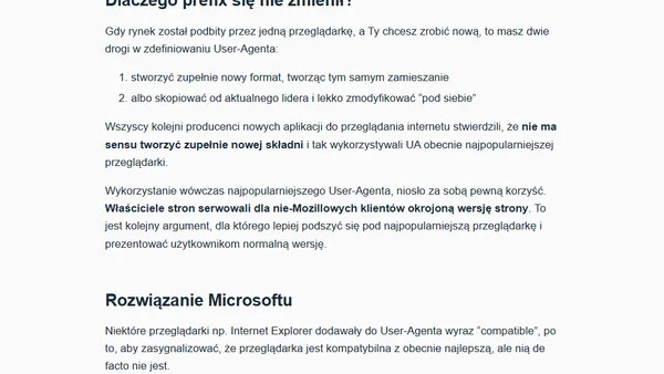 Dlaczego User-Agent zaczyna się od "Mozilla 5.0..."?
