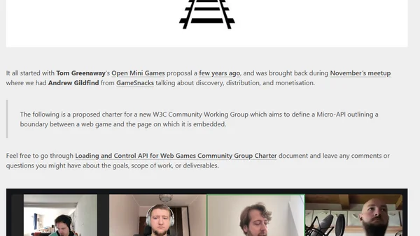 W3C Games CG March 2025: Loading and Control API