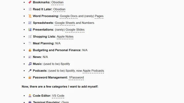 My default apps in 2023
